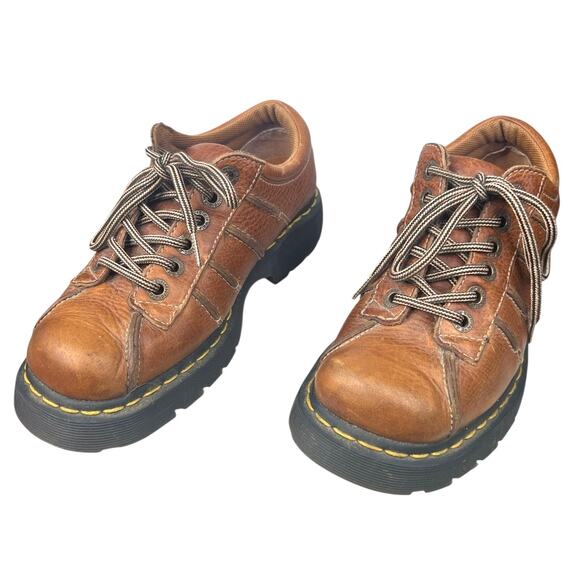 Vintage Y2k Dr. Martens Unisex Brown Leather Chunky Loafers Size  M 8 W 9 - Picture 6 of 10